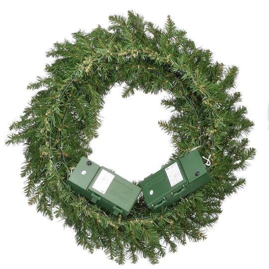 24" Kingswood® Fir Wreath with 250ct. Warm White Battery Operated LED Infinity™ Lights
